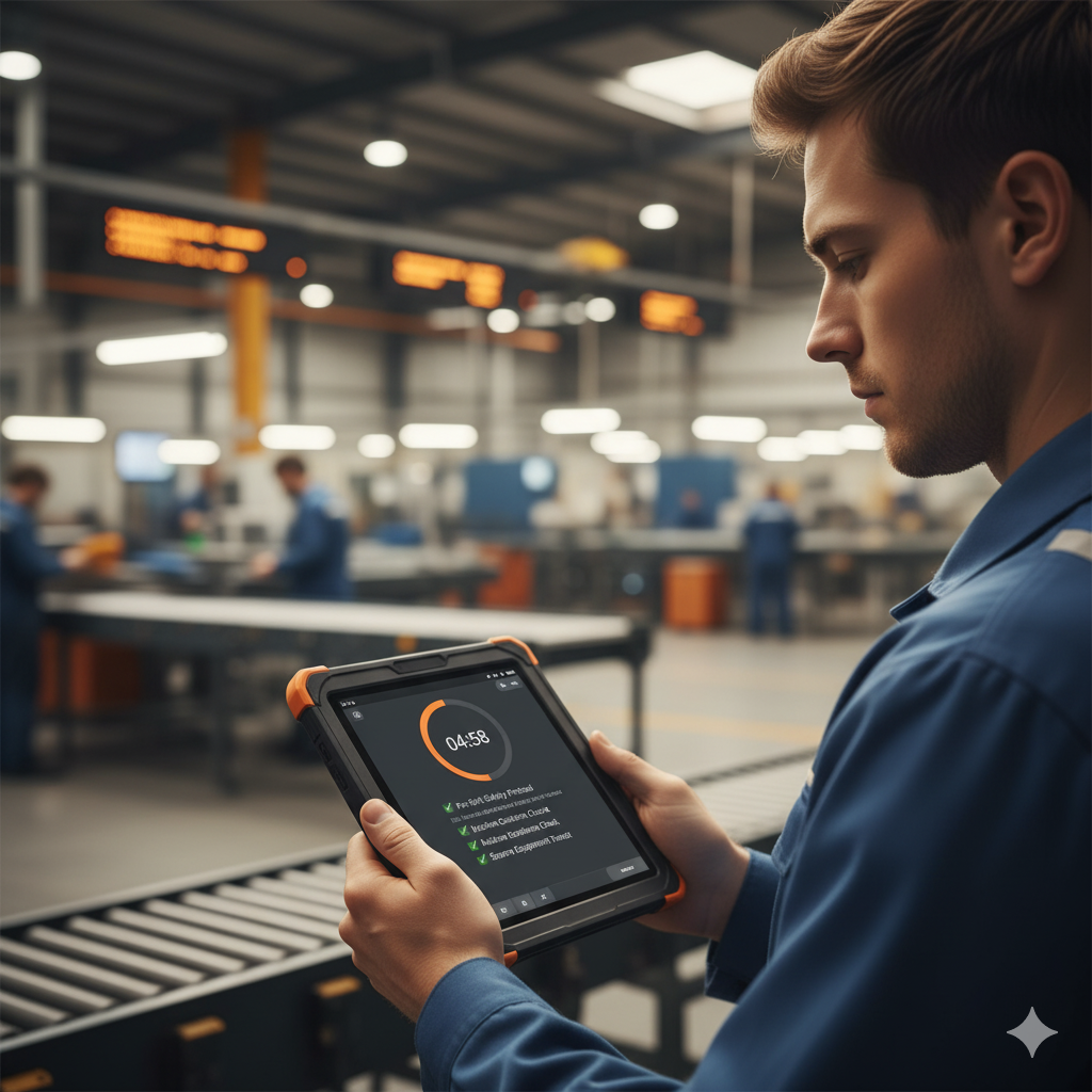 Employee completing a 5-minute microtraining session on a smartphone